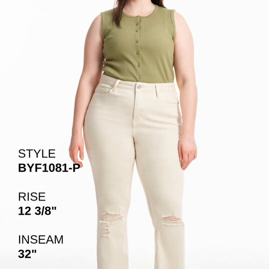 PLUS EMILY HIGH RISE DISTRESSED FLARE Fashion Product Video