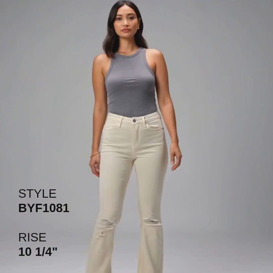 EMILY HIGH RISE DISTRESSED FLARE Fashion Product Video CUT